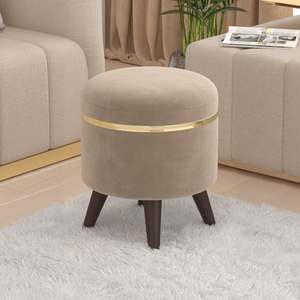 Poufs Ottoman Multifonctionnels en Bois Ingénierie Noah, Lot de 4, Tabourets/Meubles d'Assise, Repose-Pieds, Sièges, Pouf en Mousse Gonflable - Product Image 5