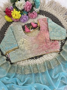 Elegant Reglance Fendy <b>Satin</b> Traditional Designer <b>Saree</b> Beautiful Sequin Embroidery Heavy Embroidery Border All Butti Aarco Work - Product Image 5