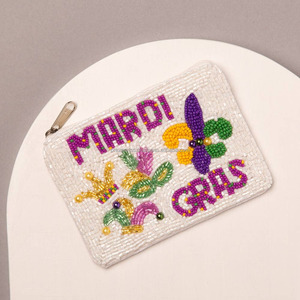 Pochette Cœur Brodé Fait Main Drapeau Américain Perles Rouge Blanc Bleu Sac à Fermeture Éclair en Verre Unisexe Portable Vente en Gros Patriotique - Product Image 3