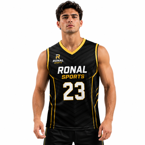 Maillot de basket personnalisé directement de l'usine, sublimation, tenue d'équipe, uniforme athlétique sans manches pour hommes, OEM ODM, fourniture en gros pour équipes sportives - Product Image 3