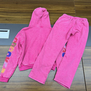 Econex Sports Survêtement Homme 2-en-1 Longueur Intégrale, Imprimé Lettres Rose Marine, Coupe-Vent Léger à Capuche, 100% Coton, Taille Élastique - Product Image 2