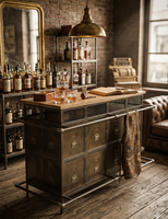 Comptoir de bar rustique en tuyaux