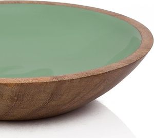 Bol décoratif artisanal en bois de manguier pour servir des fruits secs, des chips, des gâteaux, sur la table basse, le comptoir, ou comme vaisselle de cuisine. - Product Image 1