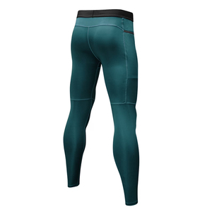 Pantalones de compresión para hombre al por mayor con bolsillo con cremallera, de secado rápido, para deportes atléticos y running - Product Image 2
