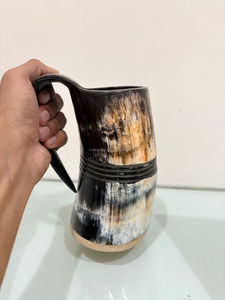 Cuerno para Beber Vikingo Natural Pulido de Búfalo, Taza de Cerveza Hecha a Mano Ecológica, Estilo Náutico, Calidad Premium de la India en Venta - Product Image 2