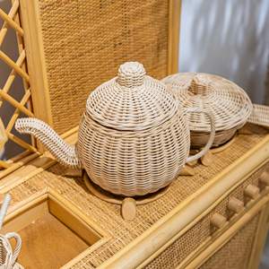 ชุดของเล่นครัวไม้หวายธรรมชาติขนาดใหญ่สำหรับเด็กเล่น - Product Image 4