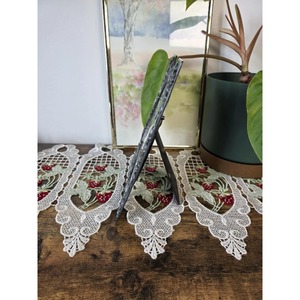 Handmade Metal <b>Mirror</b> Frame <b>Rectangular</b> Vertical Oriental Design Embossed Floral Pattern Tabletop Decor - Product Image 3
