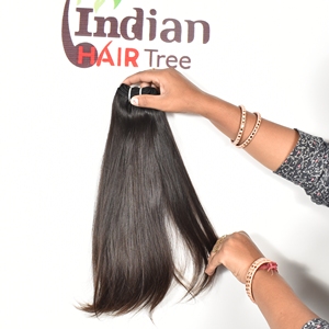 Extensions de cheveux humains vierges vietnamiens 100% naturels, lisses, non traités, cuticules alignées, double trame, ondulations profondes. - Product Image 4