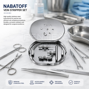 Juego de Extractores de Venas Ortopédicos Nabatoff, Instrumentos Quirúrgicos Veterinarios, Kit de Cirugía de Venas de Acero Inoxidable, Profesional - Product Image 2