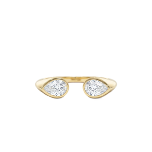Teardrop Pear Lab Grown Diamond 14K 18K Solid Gold Minimalist Adjustable <b>Ring</b> <b>Dainty</b> Stackable Jewelry DEF Color VS VVS Clarity - Product Image 1