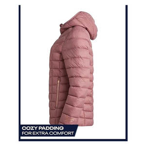 Chaqueta acolchada ligera para mujer, tipo plumón, con capucha y bolsillos, cálida, para invierno. - Product Image 6