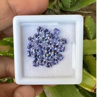 Natürlicher Blauer Tansanit Kissenförmiger Facettenschliff Lose Exzellente Seltene Qualität Sortierte Größen 3,5,6mm Kalibriert für Schmuck