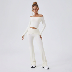 ชุดเซ็ต 2 ชิ้นสำหรับผู้หญิง ฤดูใบไม้ผลิ/ฤดูร้อน แบบลำลอง คอทรงโอ แขนสั้น กางเกงขายาว ผ้าถัก โพลีเอสเตอร์/คอตตอน ระบายอากาศได้ดี แห้งเร็ว - Product Image 2