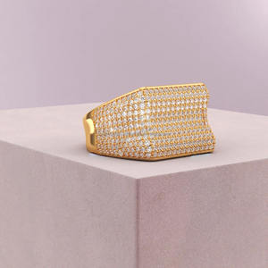 Anillo de boda de banda ancha de plata de ley chapado en rodio con pavé de moissanita para hombre, estilo hip hop, joyería llamativa para fiesta - Product Image 4