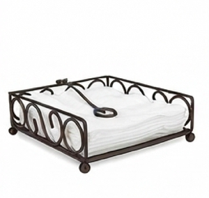 Porte-serviettes en métal avec motif vintage, sur pied, idéal pour une utilisation sur table, à la maison et à l'hôtel - Product Image 1