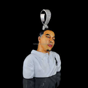 จี้รูปภาพ 3 มิติ แบบกำหนดเอง ประดับเพชรโมอิสซาไนต์ แนวฮิปฮอป พร้อมเคลือบเงา - Product Image 2