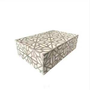 Best Quality Luxury Bone Inlay Wooden Rectangle Jewelry Boxes Modern Royal Collection Premium Jewelry Protection - Product Image 1