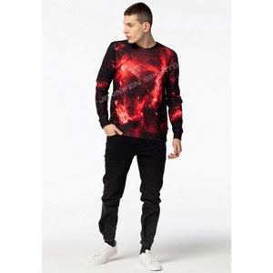 Sudadera Deportiva de Manga Larga para Hombre, Cuello Redondo, Logotipo Personalizado Impreso, Color Sólido, Texturizada, Informal, Transpirable - Product Image 3