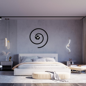 Reloj de Pared Moderno de Metal con Diseño de Espiral Circular, Reloj Contemporáneo Minimalista, Decoración para Comedor, Decoración de Pared para Interiores del Hogar - Product Image 3