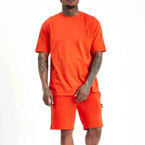 เสื้อยืดแขนยาวโอเวอร์ไซส์ผ้าฝ้ายหนา 305 กรัม สำหรับผู้ชาย ชุดเสื้อแขนยาวและกางเกงขาสั้น - Product Image 1