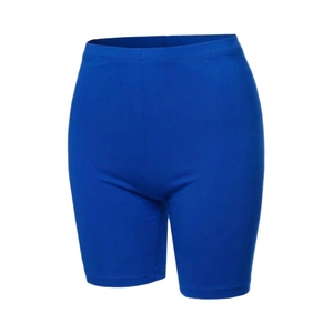 Shorts de sport rouges taille haute en tricot de spandex et polyester respirant, coupe ajustée, taille élastique, couleur unie pour femme - Product Image 5