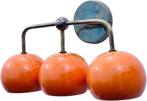 Orange Brass <b>Wall</b> Fixture 1950s Mid Century Brass Italian <b>Wall</b> Diabolo <b>Lights</b> <b>Sconce</b> Lighting Fixture 3 Bulb <b>Wall</b> <b>Sconce</b> Decor - Product Image 4