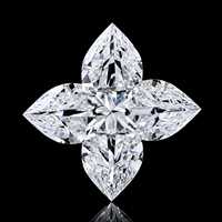 Berlian Cantik Empat Kelopak 2.01CT E VS1 LILLY(FLOWER) CUT Modified Brilliant IGI Lab Grown CVD 2A Bersertifikat IGI Perhiasan Berlian Lepas