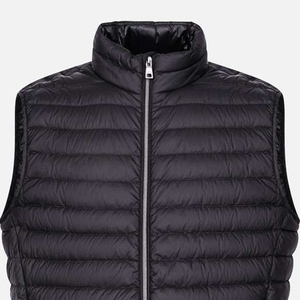 <b>Men's</b> <b>Black</b> Polyester/Nylon Puffer <b>Vest</b> Stand Collar Zipper Closure Windproof Quick Dry Breathable Casual Winter Outerwear - Product Image 2