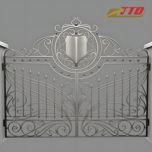 Portail de luxe en fer forgé, élégant motif festonné, dimensions personnalisées, finition thermolaquée, marque TTD, style traditionnel pour - Product Image 2