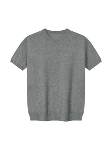 เสื้อยืดคอกลมแขนราแกลนทรงโอเวอร์ไซส์สำหรับผู้ชาย สีเทาล้วน ผ้าเจอร์ซีย์ถัก 100% คอตตอน ไม่หด น้ำหนัก 220 กรัม - Product Image 6