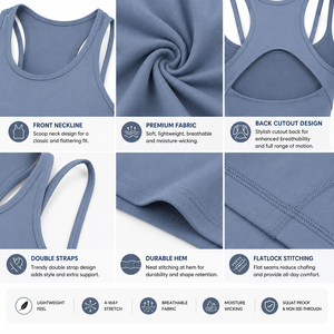 Camiseta Deportiva Personalizada para Mujer, de Secado Rápido, Transpirable, Ligera, sin Mangas, para Entrenamiento Atlético, OEM ODM - Product Image 3