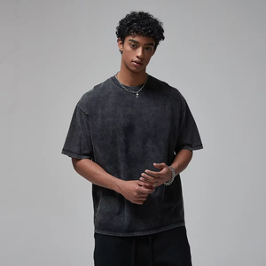 T-shirt personnalisé avec logo, coupe ajustée, 240 GSM, col contrastant, coton épais, séchage rapide, épaules tombantes, longueur standard, pour homme - Product Image 5