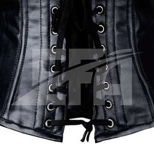 Corset à baleines en acier avec fermeture éclair frontale pour le bureau, bustier sexy pour femme, corsets en similicuir écologique avec broderie à rivets - Product Image 6