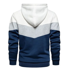Sudadera con capucha de media cremallera para hombre, de moda de invierno, con empalmes, manga larga, informal, color liso, 100% algodón, impermeable y transpirable. - Product Image 5