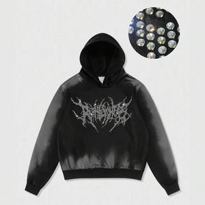 Sudaderas con Capucha de Secado Rápido, Mezcla de Algodón, Lisas, con Pedrería para Hombre, Precio Bajo, Personalizables - Product Image 2