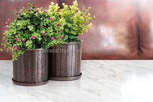 <b>Flower</b> <b>Pots</b> and Planters Garden <b>Pots</b> with Drainage Hole Antique Copper Finishh <b>for</b> indoor <b>outdoor</b> decoration - Product Image 2