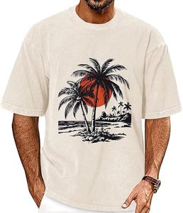 T-shirt décontracté pour homme à manches courtes, coupe athlétique, en coton doux, style vintage délavé, tailles S à 4XL, collection 2026 - Product Image 4