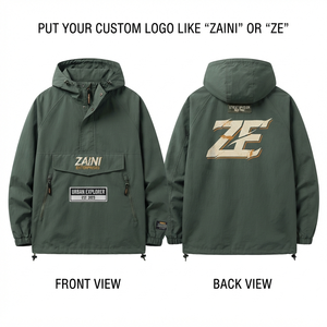 <b>Men</b> Windbreaker Jacket Premium 140 GSM Nylon Shell Hooded <b>Pullover</b> Raglan Jacket Custom Embroidered Logo Outdoor Streetwear Wear - Product Image 1
