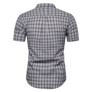 Chemises personnalisées pour hommes 100% coton à manches courtes avec boutons imprimés sur le devant, coupe ajustée et logo personnalisé, séchage rapide - Product Image 6