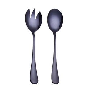 Stainless Steel Salad Server Rose Gold Hammered Design Handmade Handle Decorative Handles Salad Server Set - Product Image 2