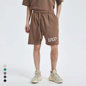 Shorts Bermuda en Coton pour Homme avec Cordon de Serrage, Couleur Unie, Logo Avant, Tenue Décontractée, Taille Mi-Haute, Tissu Respirant - Product Image 4