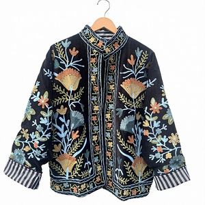 High-suzani เสื้อแจ็กเก็ตสั้นปักลายสำหรับผู้หญิงชุดชายหาดชุดเดรสแจ็คเก็ตสั้นของขวัญสำหรับผู้หญิง - Product Image 2
