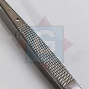 Pinzas dentales Gray Rocks de acero inoxidable plateadas con mango de diseño cruzado de lujo y agarre acolchado manual de 5 posiciones de mandíbula - Product Image 4