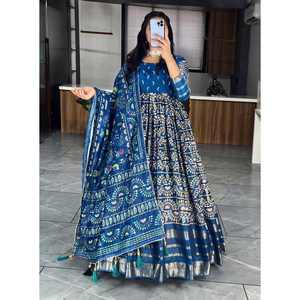 ชุดทำงานผ้าทอ zari ทำจากผ้าฝ้ายแฟชั่นพร้อม dupatta rama - Product Image 2