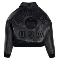 Vestes d'hiver matelassées en cuir véritable Avirex sur mesure pour hommes grandes tailles, logo frontal, imperméables, respirantes, réversibles, épaisses