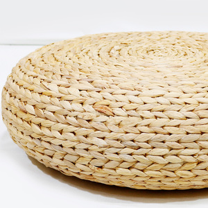 Handcrafted Plant Fiber Circular Pouf Minimalist Design Living Room Floor Seat <b>Single</b>-piece Package - Product Image 6