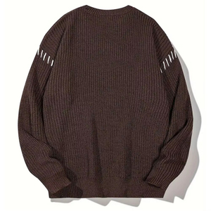 เสื้อคาร์ดิแกนถักสีน้ำเงินสำหรับผู้ชาย แขนยาว สีพื้น ปิดด้วยกระดุม เหมาะสำหรับใส่ในฤดูใบไม้ร่วง - Product Image 4