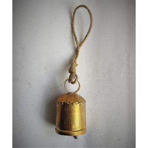 Campanas Colgantes Vintage con Cuerda, Campanas de Navidad Doradas Antiguas, Decoración Rústica, Campanas de Vaca, Campanas Shabby Chic para Casa de Campo - Product Image 1