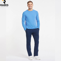 T-shirt à manches longues à col rond uni pour homme, tissu en toile de haute qualité, respirant, service OEM, vente en gros