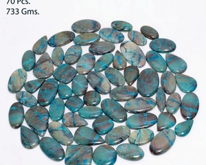 Lote de Cabujones de Crisocola y Malaquita Natural, Gemas Sueltas Pulimentadas, Formas Surtidas, Patrón Azul Verde, para Joyería - Product Image 4